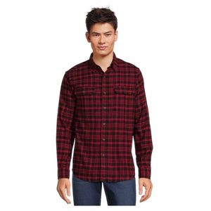 Red Plaid Long Sleeve Flannel Shirt